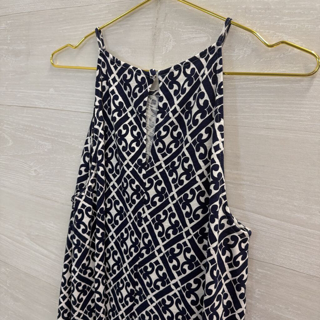 Boden Navy/ White Print Sleeveless Dress 6L