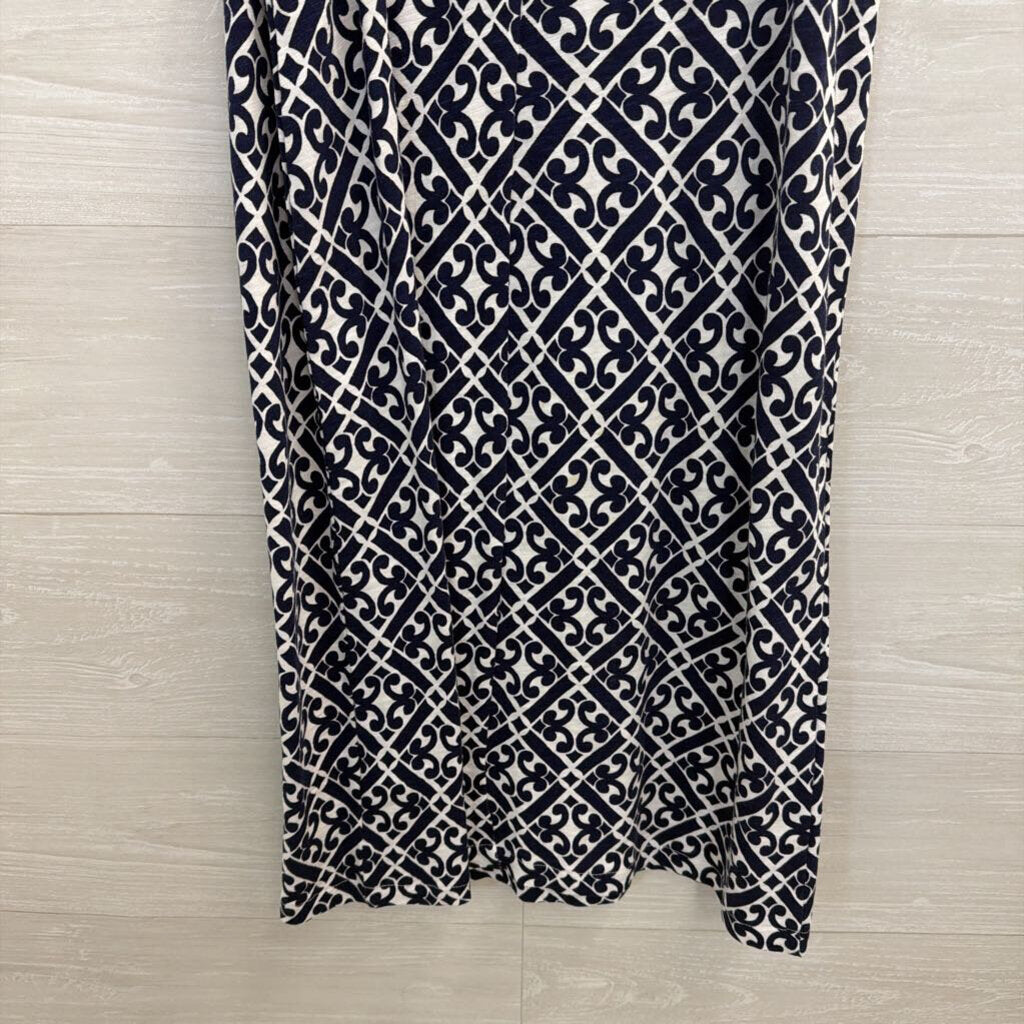 Boden Navy/ White Print Sleeveless Dress 6L