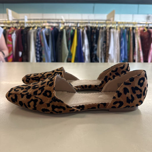 Isaac Mizrahi Brown/ Black Leopard Print Flats 10