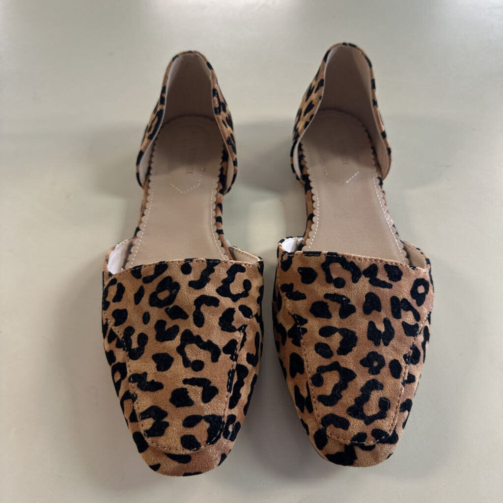 Isaac Mizrahi Brown/ Black Leopard Print Flats 10