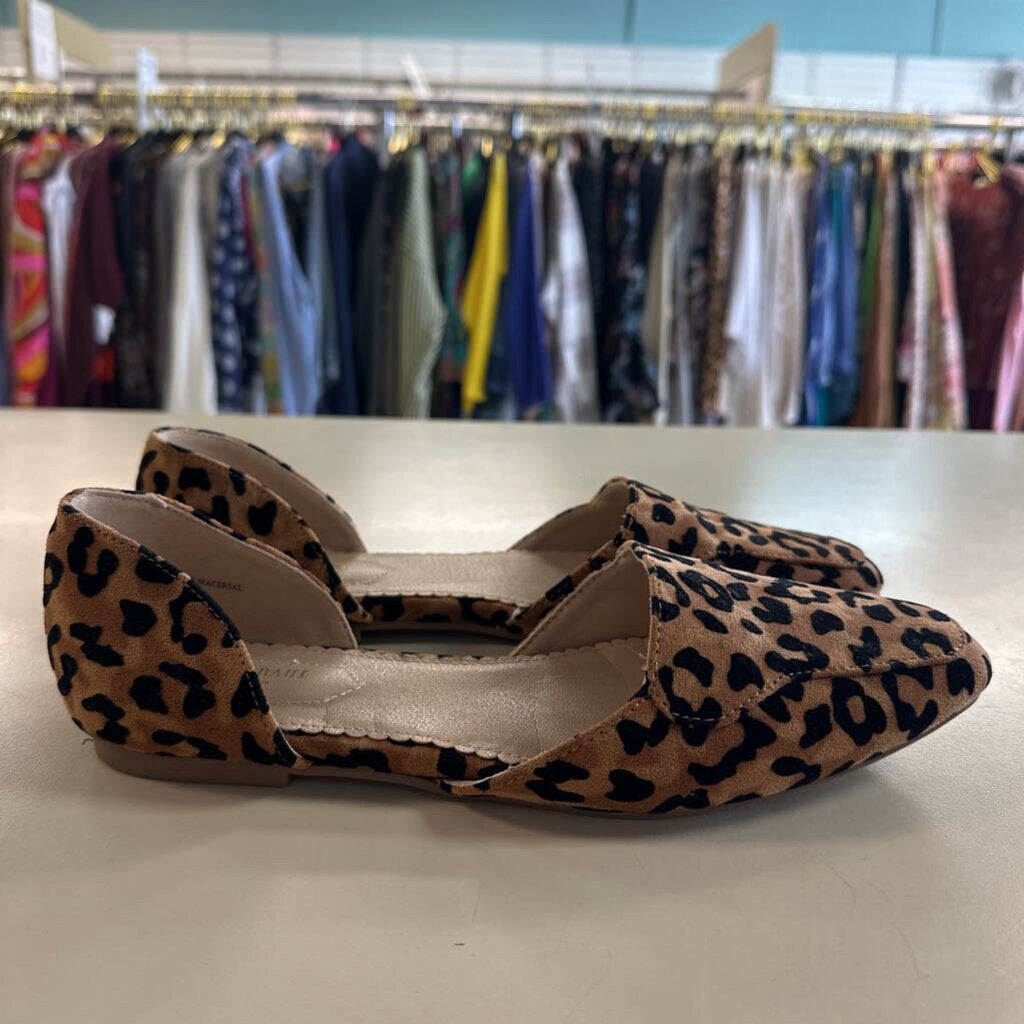 Isaac Mizrahi Brown/ Black Leopard Print Flats 10