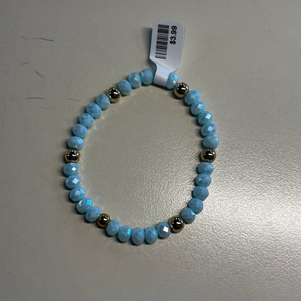 Blue Stretchy Beaded Bracelet