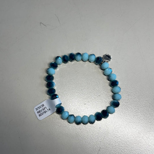 Blue Beaded Stretchy Bracelet