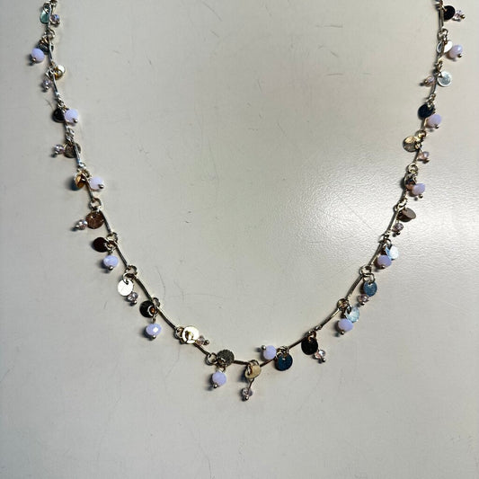 Gold/ Pink Beaded Long Necklace