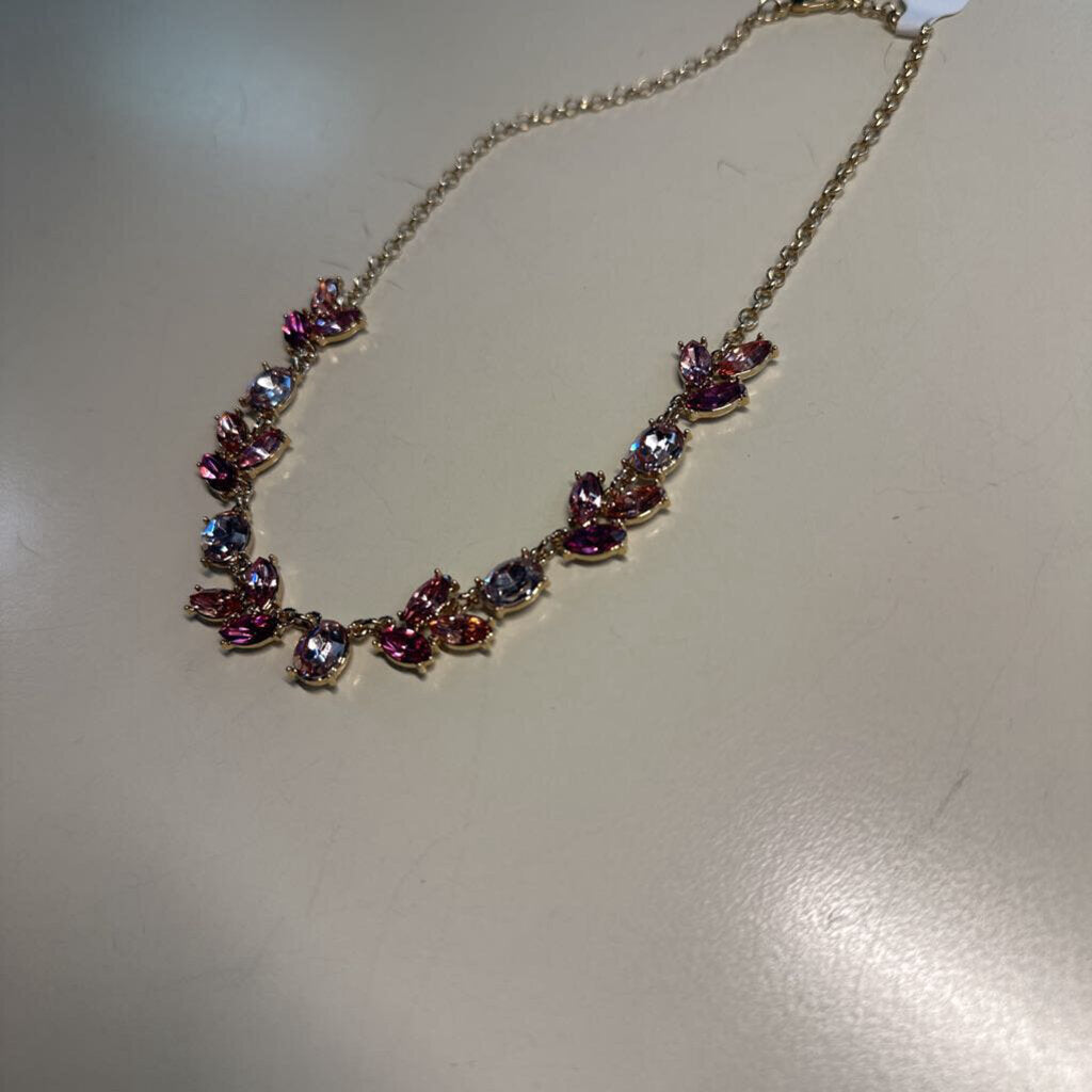 Gold/ Pink Stone Necklace