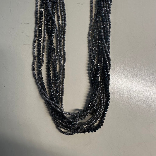 Black Layered Beaded Necklace