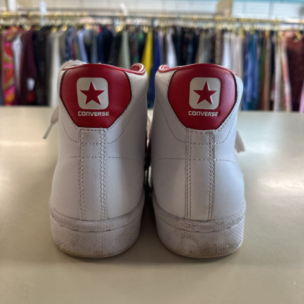 Converse All Star White/ Red Leather 76 Mid Sneakers 8
