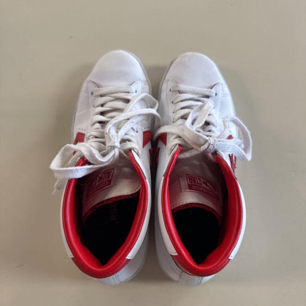 Converse All Star White/ Red Leather 76 Mid Sneakers 8