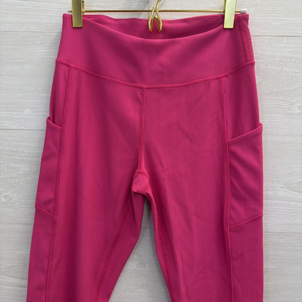 Pink Ribbed Athletic Tank/ Leggings Set Medium