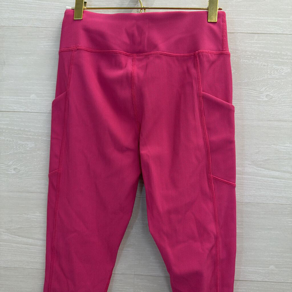 Pink Ribbed Athletic Tank/ Leggings Set Medium
