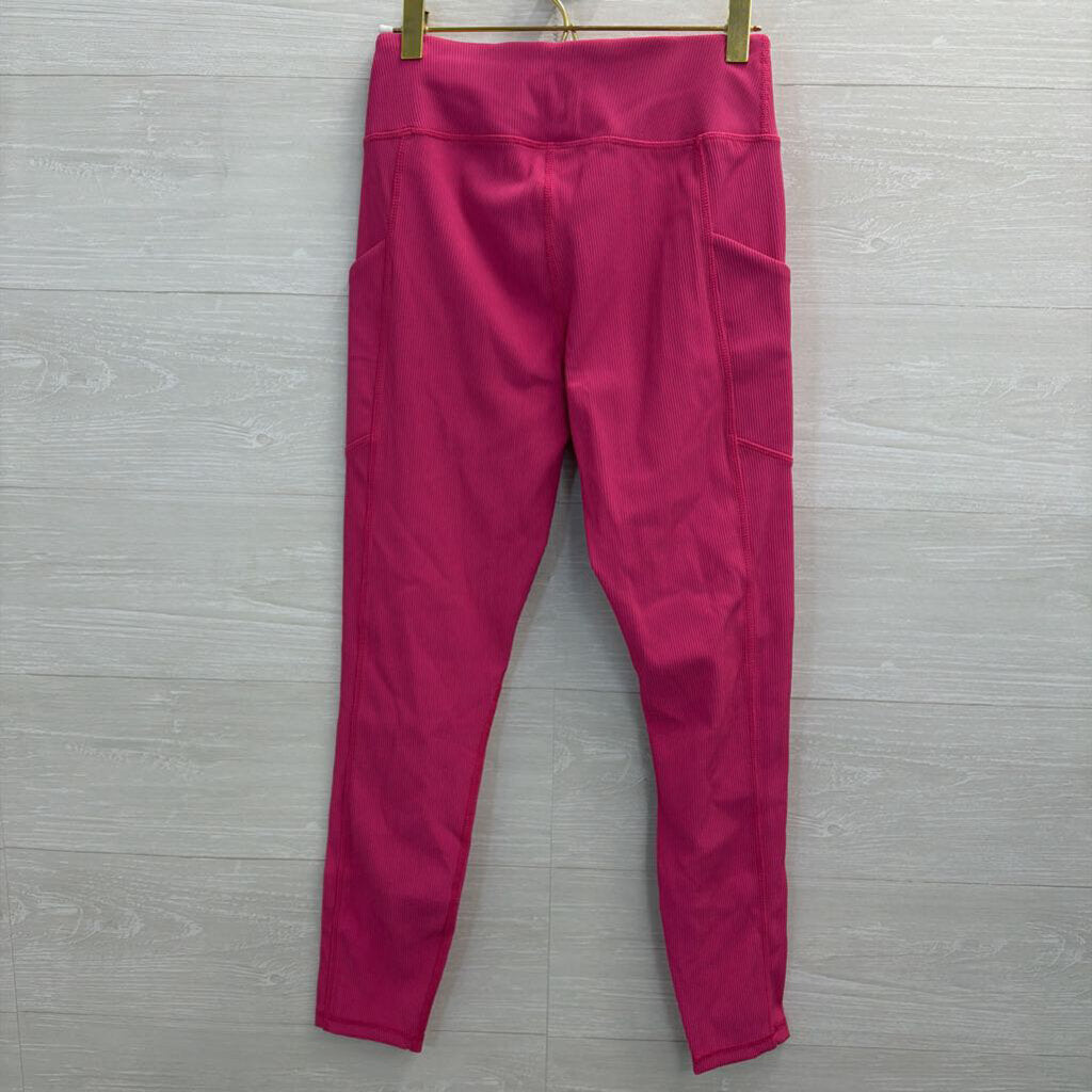 Pink Ribbed Athletic Tank/ Leggings Set Medium