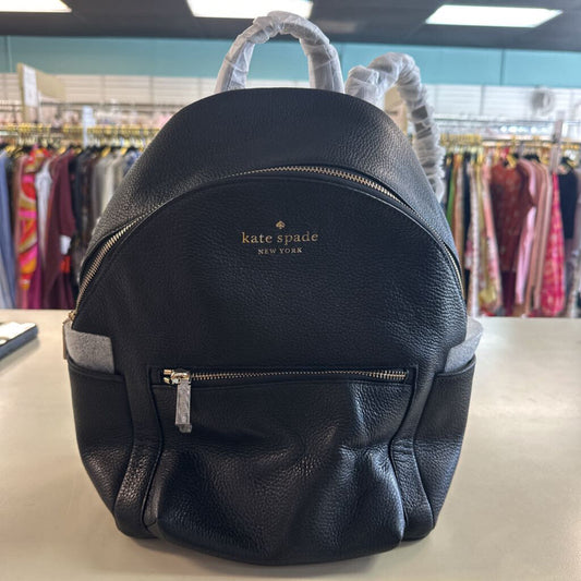 Kate Spade Black Pebbled Leather Leila Large Dome Backpack