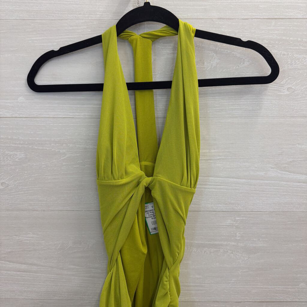 Oh Polly Green Cutout Front Ruched Mini Dress 4