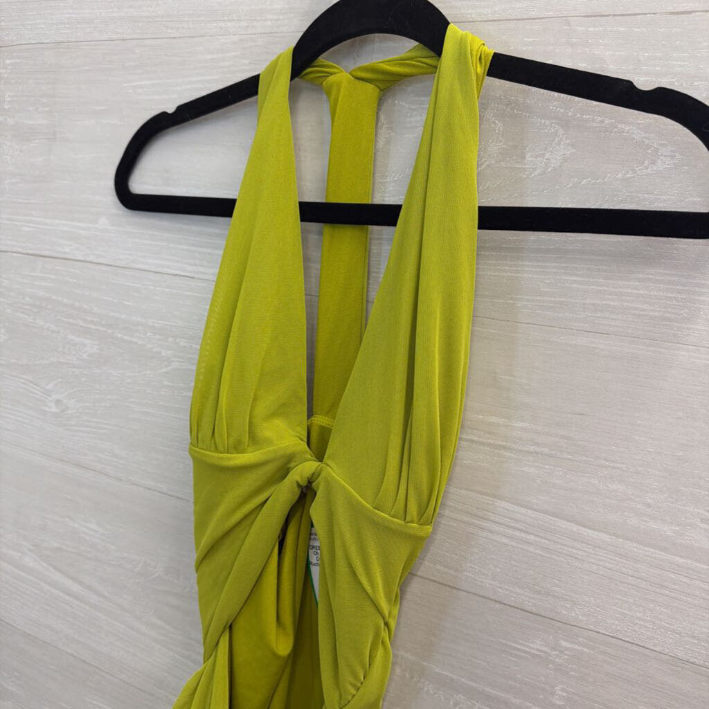 Oh Polly Green Cutout Front Ruched Mini Dress 4