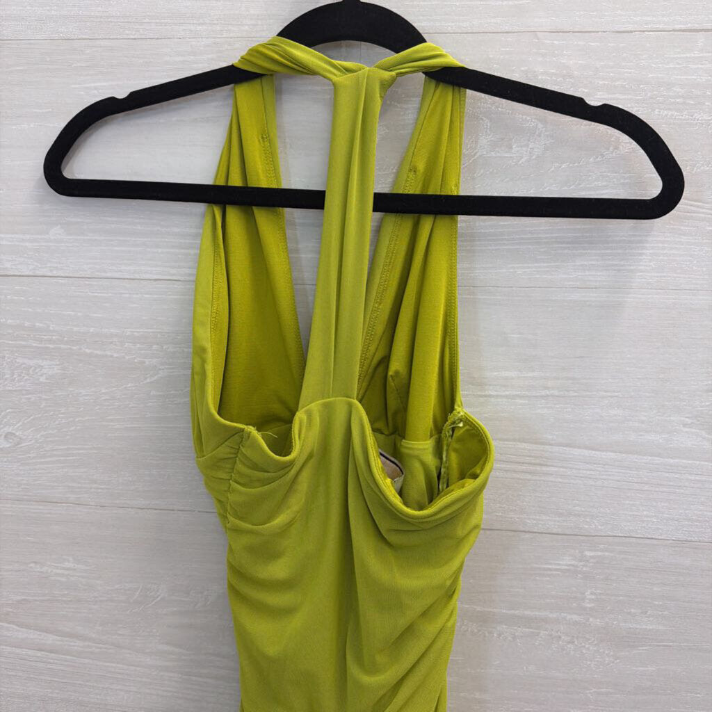 Oh Polly Green Cutout Front Ruched Mini Dress 4