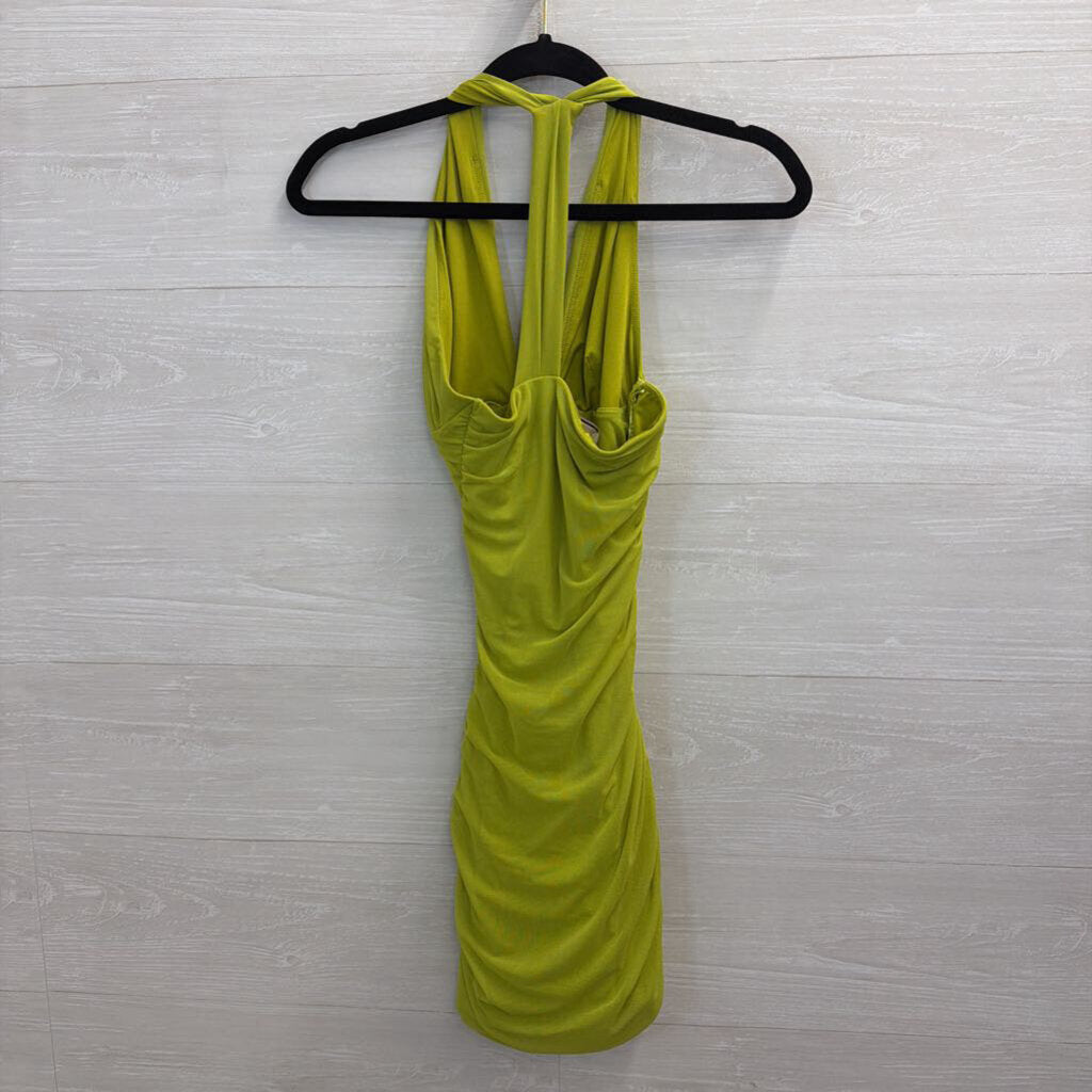 Oh Polly Green Cutout Front Ruched Mini Dress 4