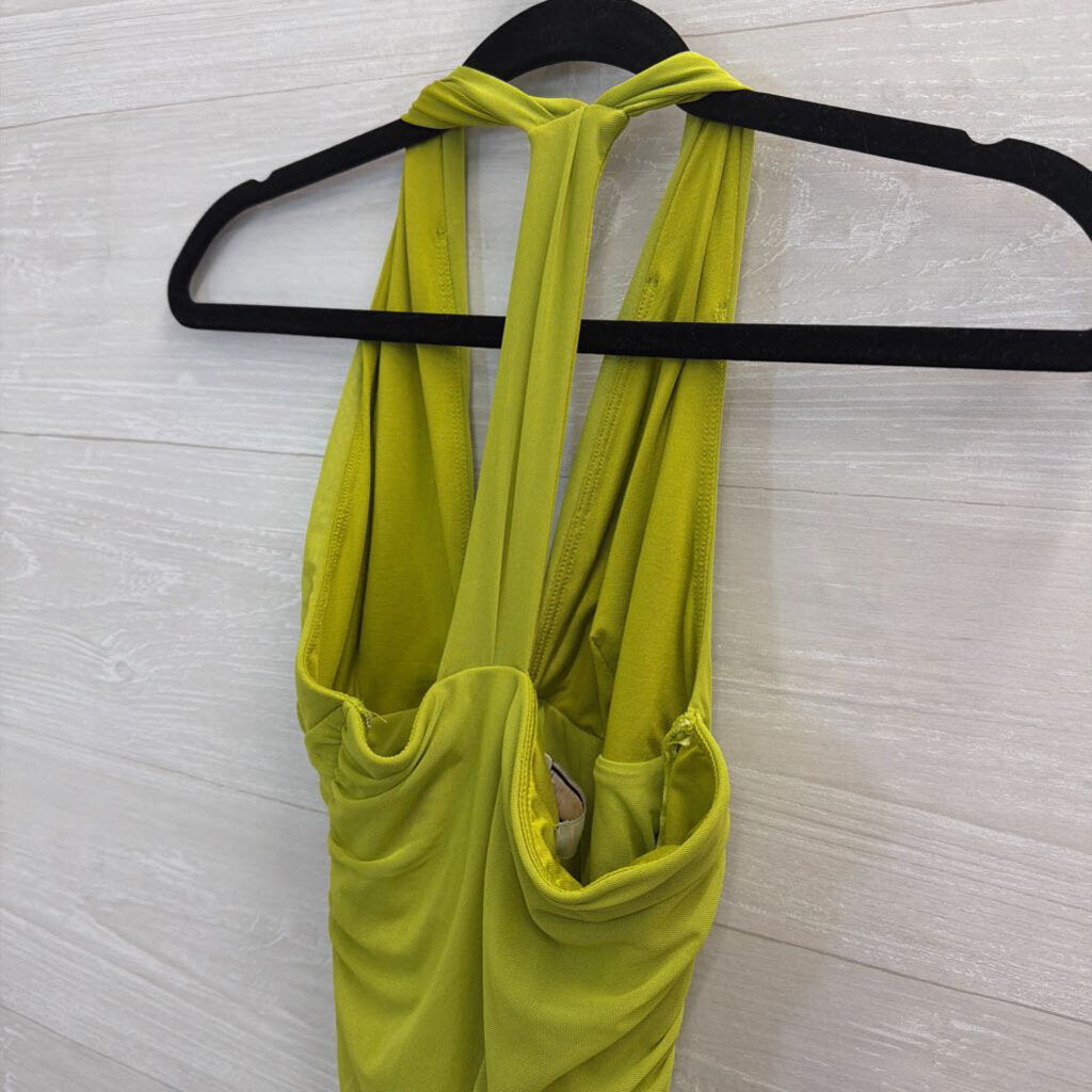 Oh Polly Green Cutout Front Ruched Mini Dress 4