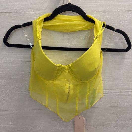 Oh Polly neon Green Cropped Corset Top 4