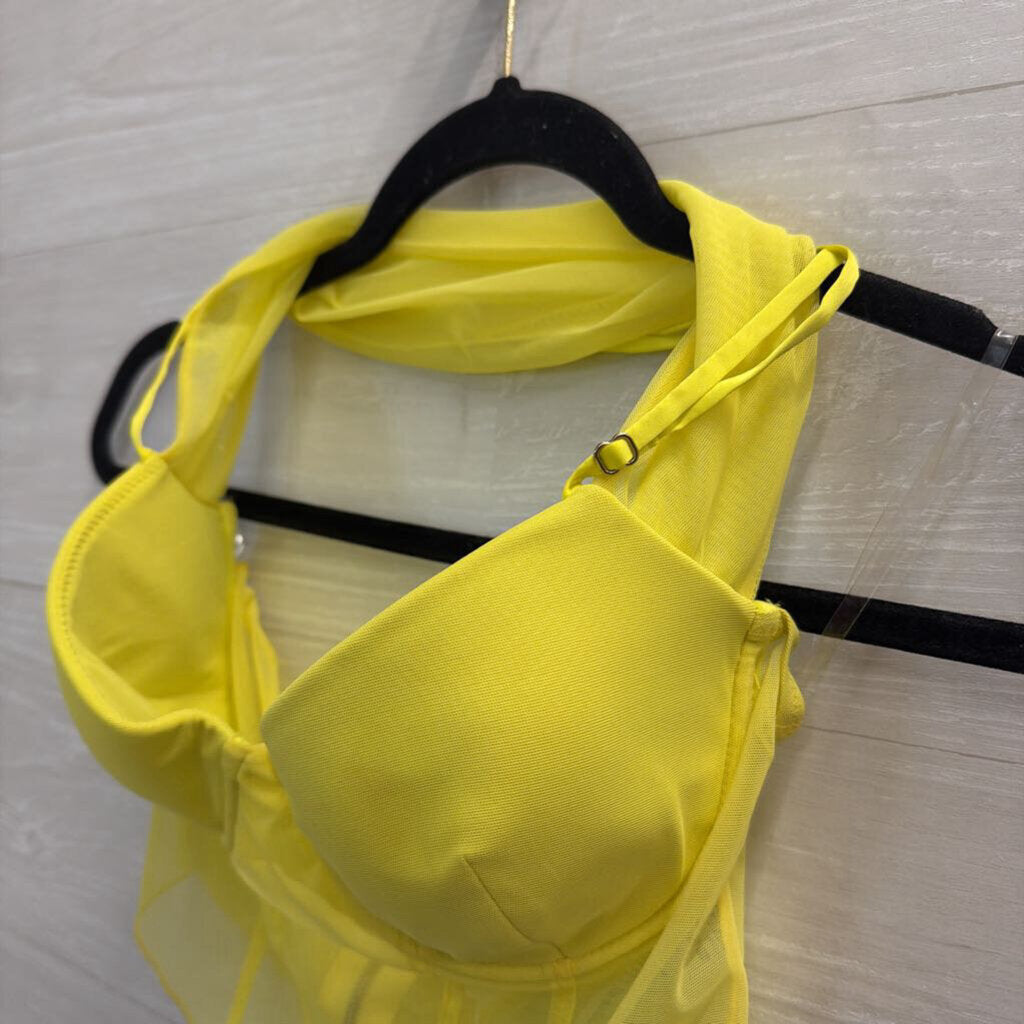 Oh Polly neon Green Cropped Corset Top 4