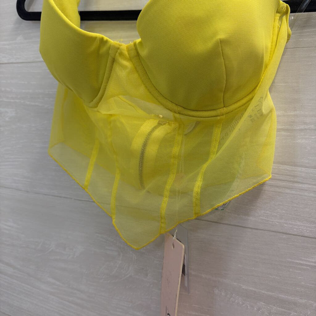 Oh Polly neon Green Cropped Corset Top 4