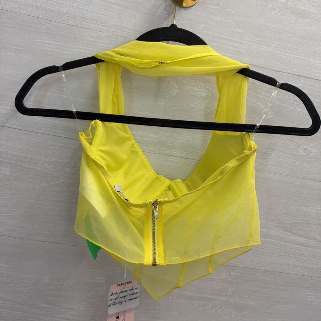 Oh Polly neon Green Cropped Corset Top 4