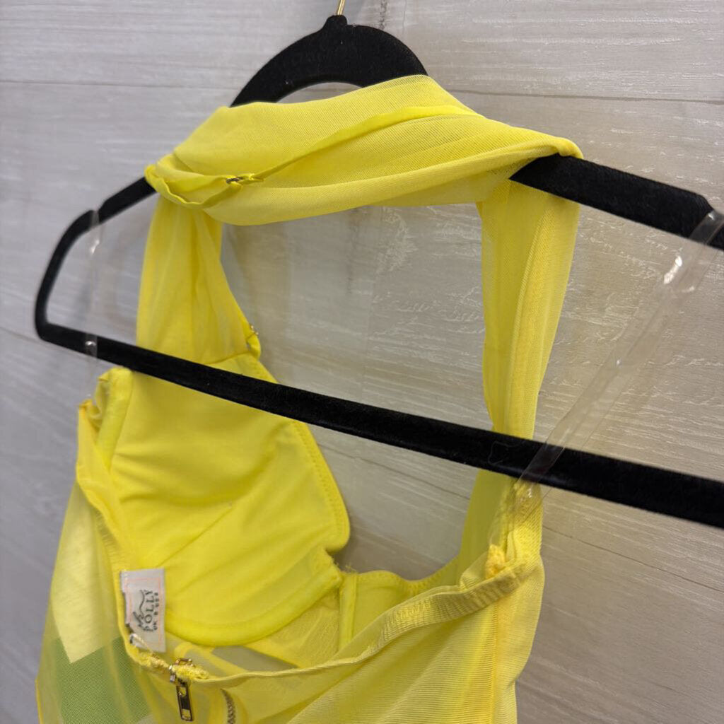 Oh Polly neon Green Cropped Corset Top 4