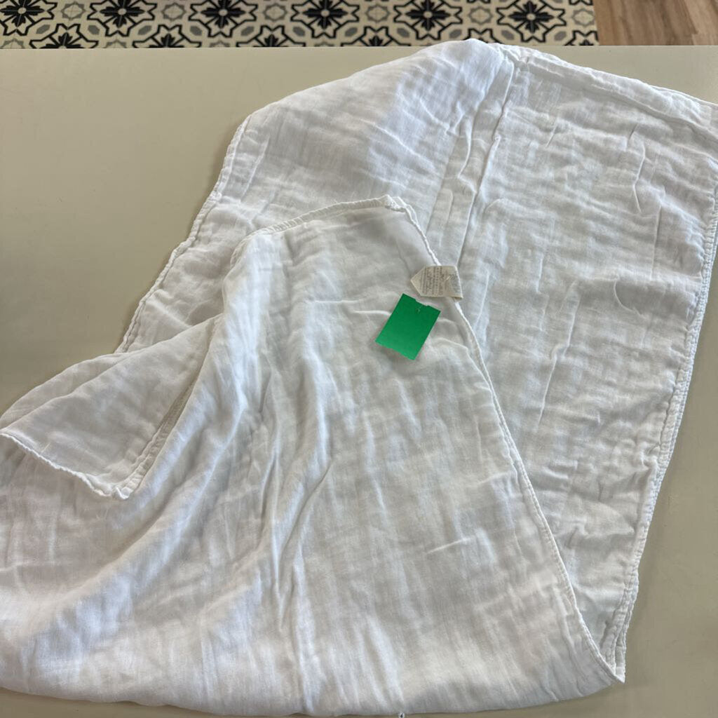 Cotton Flower White 100% Cotton Scarf