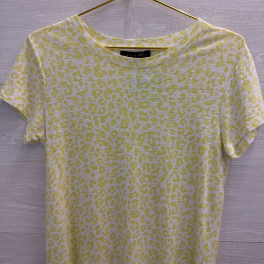 Sanctuary White/ Green Leopard Print Short Sleeve Top Extra Small