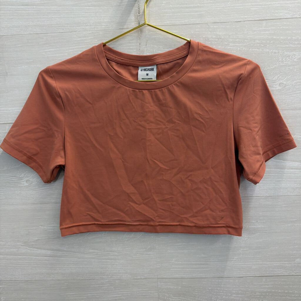 GymShark Pink Cropped Short Sleeve Top Medium