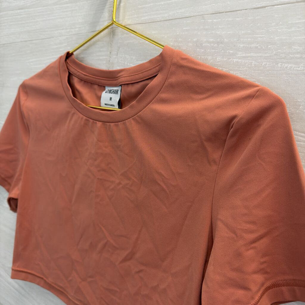 GymShark Pink Cropped Short Sleeve Top Medium
