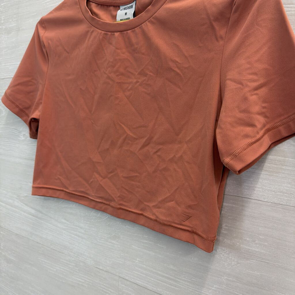 GymShark Pink Cropped Short Sleeve Top Medium