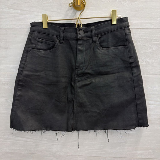Blank NYC Black Coated Denim Mini Skirt 29