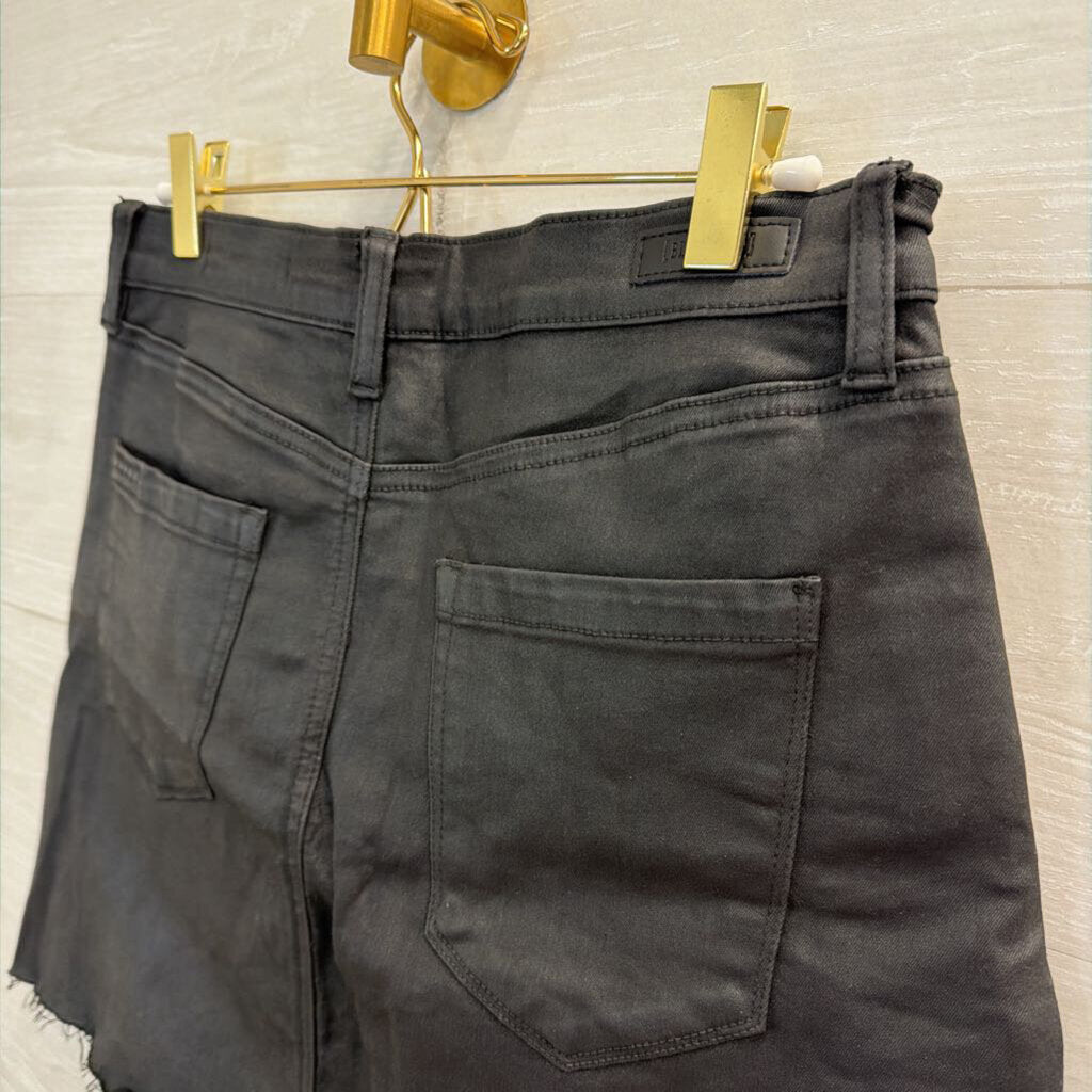 Blank NYC Black Coated Denim Mini Skirt 29