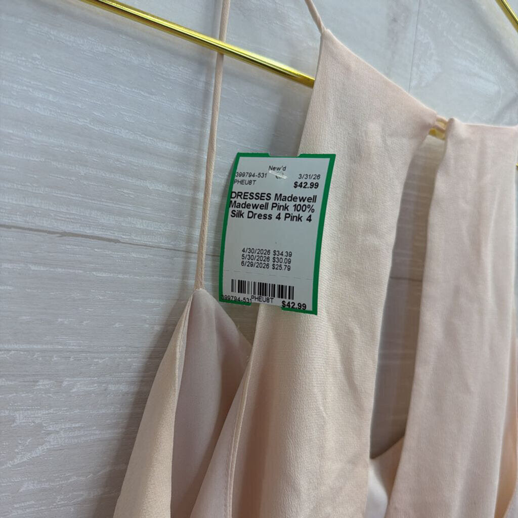 Madewell Pink 100% Silk Dress 4