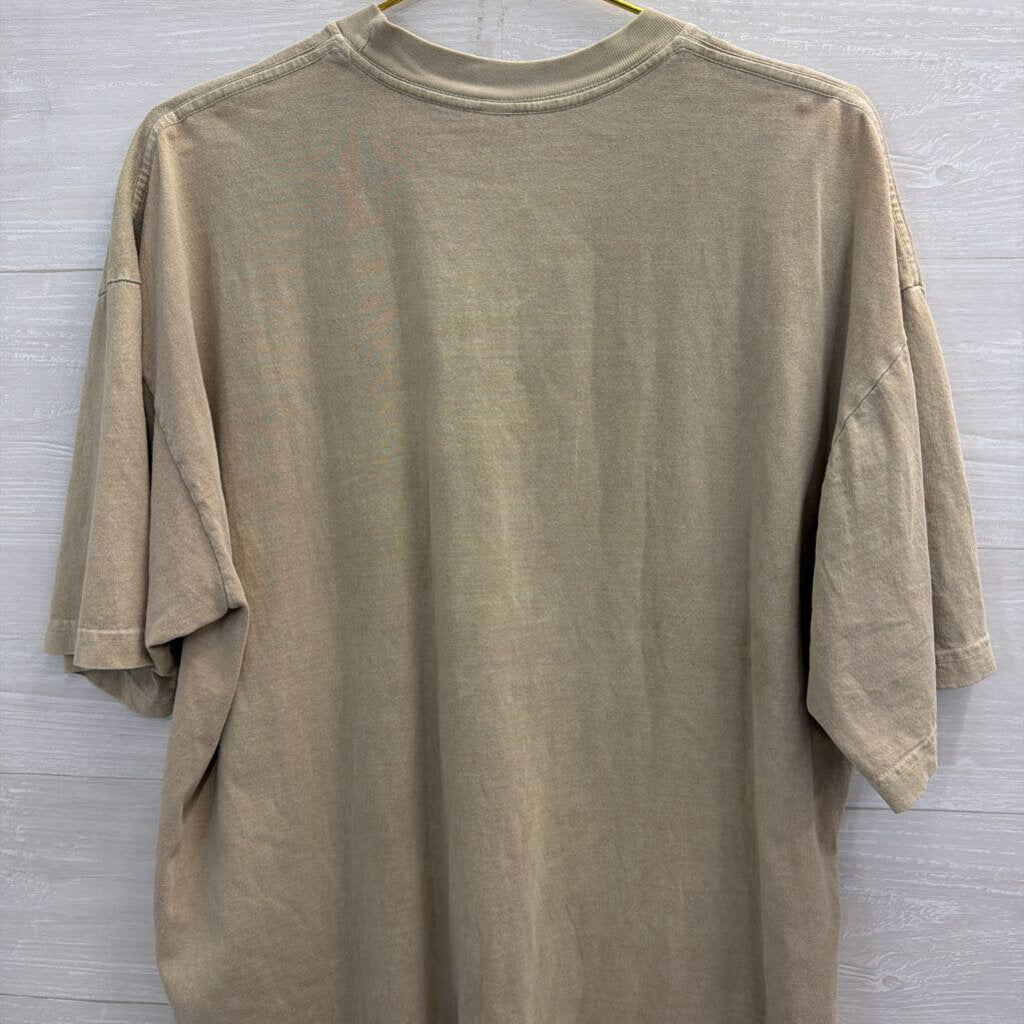 Los Angeles Apparel Brown Fox Whimsical Short Sleeve Graphic Tee Extra Large