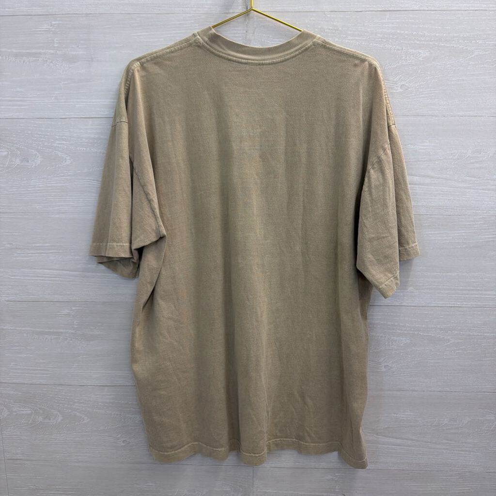 Los Angeles Apparel Brown Fox Whimsical Short Sleeve Graphic Tee Extra Large