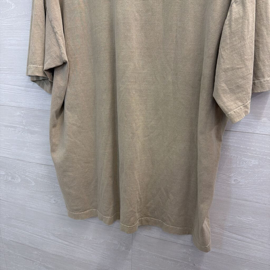 Los Angeles Apparel Brown Fox Whimsical Short Sleeve Graphic Tee Extra Large