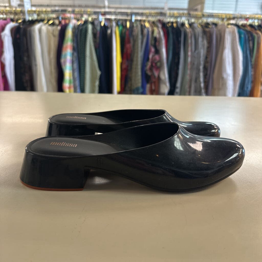 Melissa Black Slip On Jelly Zen Mules 9
