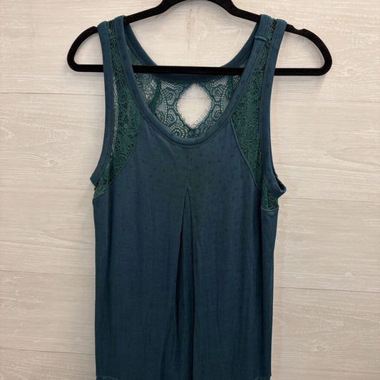 Free People Jade Green Dotted Lace Make It Count Swing Dress Large