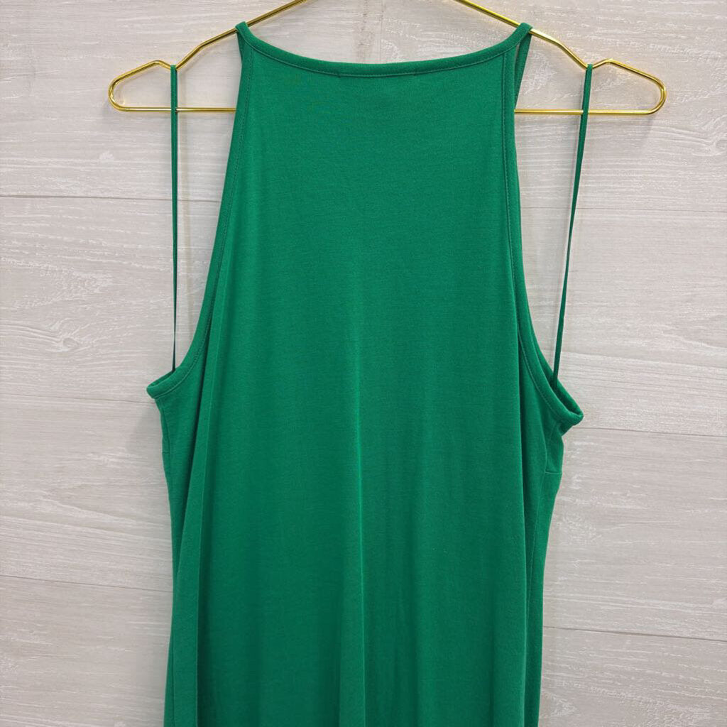 INC Green/ White Embellished Embroidered Sleeveless Dress Medium