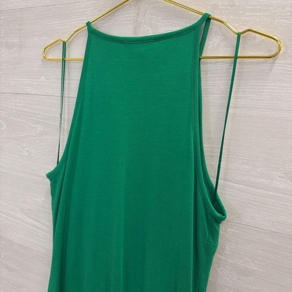 INC Green/ White Embellished Embroidered Sleeveless Dress Medium