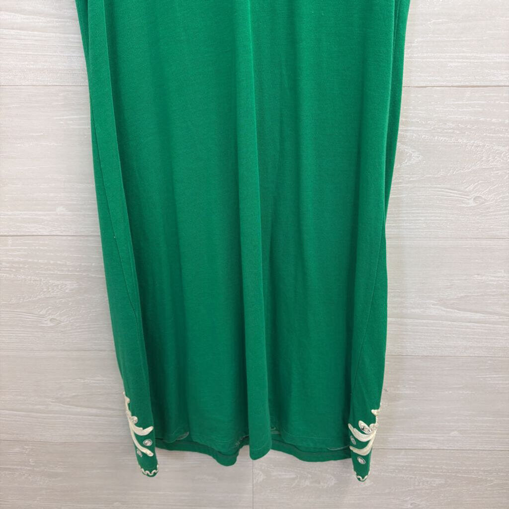 INC Green/ White Embellished Embroidered Sleeveless Dress Medium