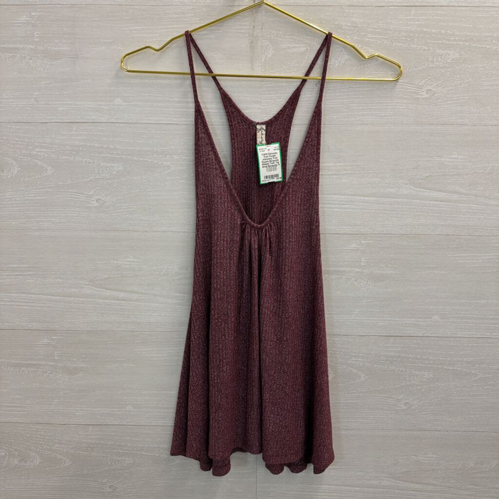 Intimately Free People Burgundy Ribbed Tank Top Small