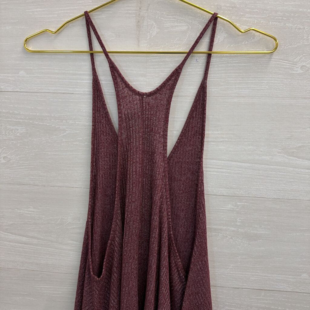 Intimately Free People Burgundy Ribbed Tank Top Small