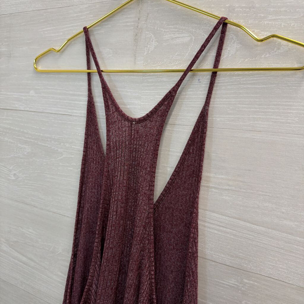 Intimately Free People Burgundy Ribbed Tank Top Small