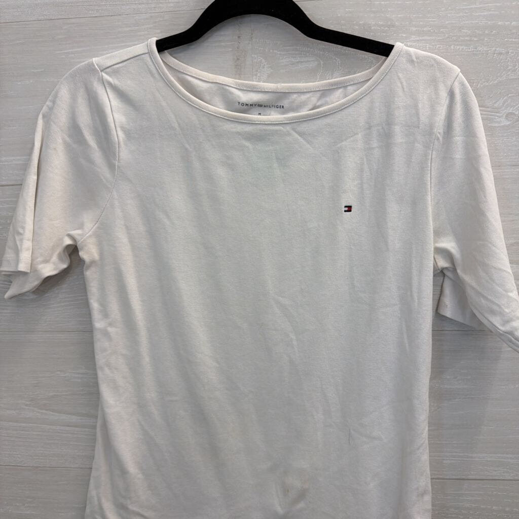 Tommy Hilfiger White Short Sleeve Top Medium