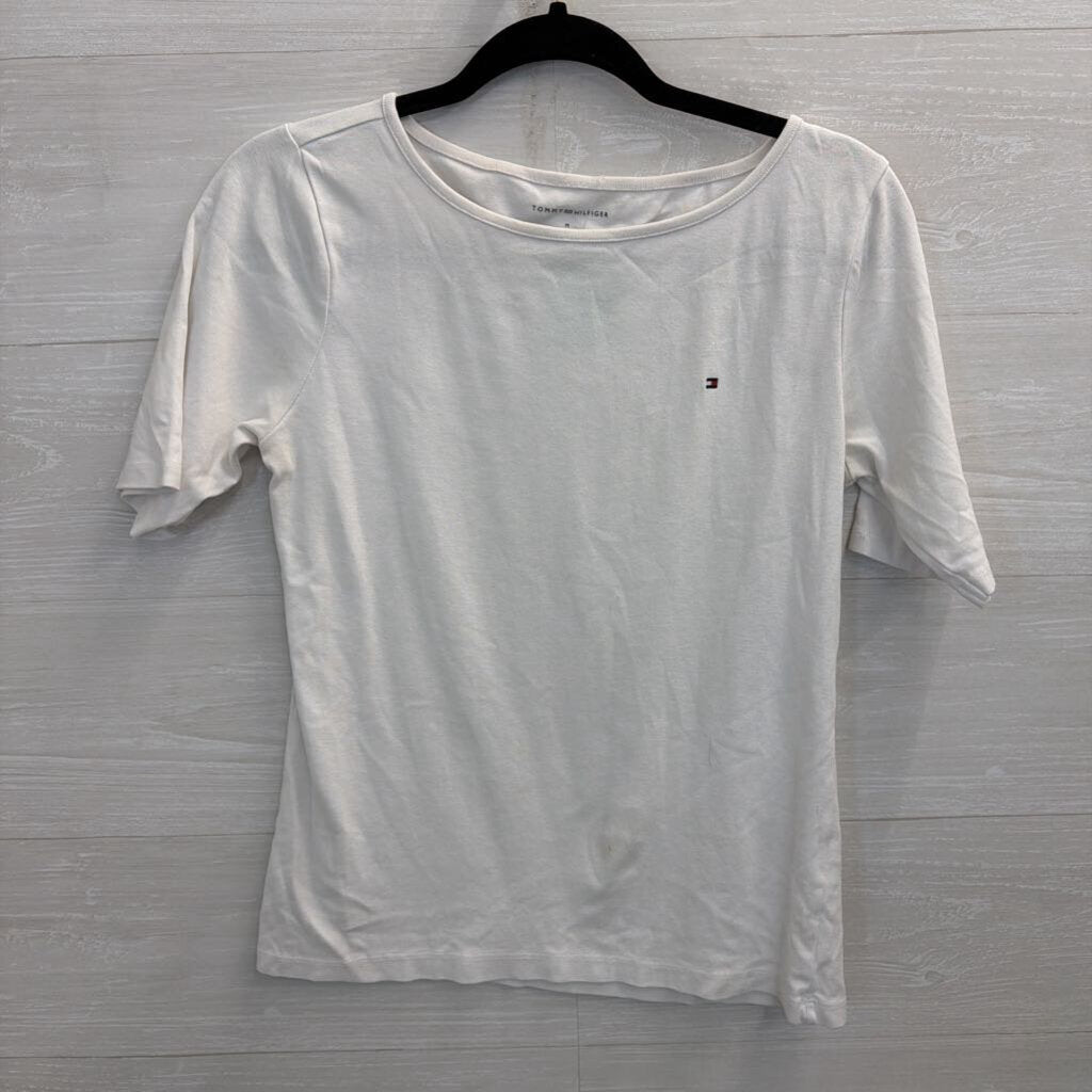 Tommy Hilfiger White Short Sleeve Top Medium