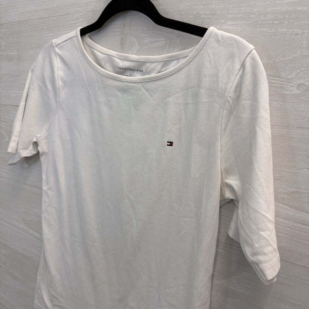 Tommy Hilfiger White Short Sleeve Top Medium