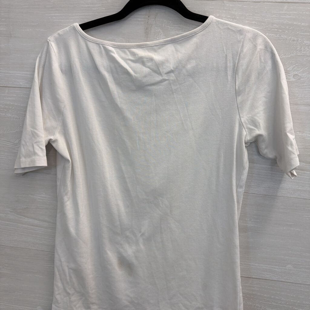 Tommy Hilfiger White Short Sleeve Top Medium