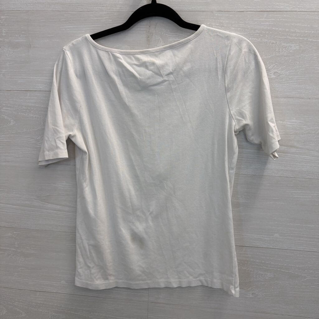 Tommy Hilfiger White Short Sleeve Top Medium